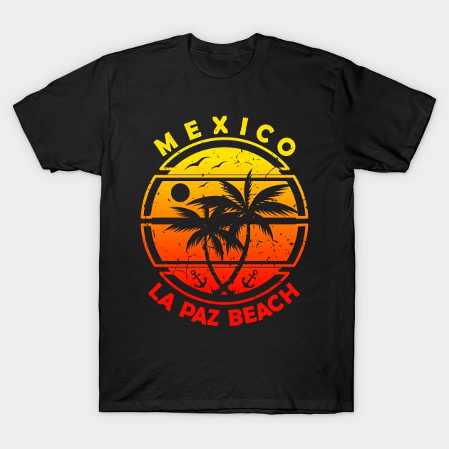 La Paz Beach Mexico, Tropical Palm Trees, Ship Anchor - Summer T-Shirt by Jahmar Anderson